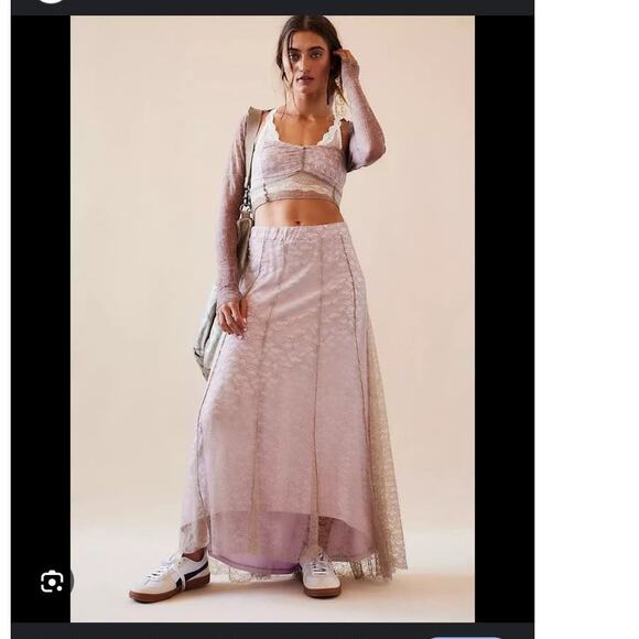 Free People Dresses & Skirts - Free People Set Shape of You Lace Skirt and Bandeau Top S